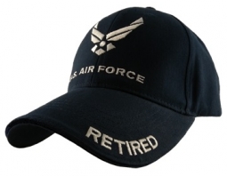 Retired U.S. Air Force Insignia Cap (Navy Blue)